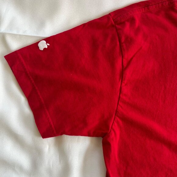APPLE STORE T Shirt Unisex Women Red Macintosh iMac Employee Short Sleeve Tee S - Picture 6 of 15